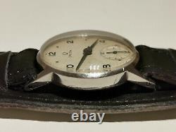 Vintage Rare Small St. Steel Ww2 Era Swiss 28.5mm Men's Mechanical Watch Omega