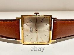 Vintage Rare Square Men's Gold Plated Mechanical Swiss Watch Dogma