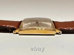 Vintage Rare Square Men's Gold Plated Mechanical Swiss Watch Dogma