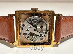 Vintage Rare Square Men's Gold Plated Mechanical Swiss Watch Dogma