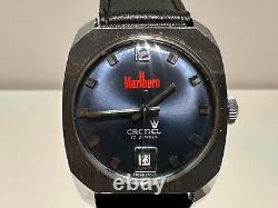 Vintage Rare Swiss Advertising Of Cigarettes Marlboro Men's Watch Cronel 17j