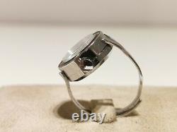 Vintage Rare Swiss Beautiful Enamel Mechanical Ladies Ring Watch Dogma 17j