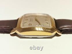 Vintage Rare Swiss Classic Square Gold Plated Men's Automatic Watch Dugena 22