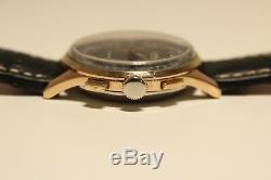 Vintage Rare Swiss Gold Plated Men's Chronograph Watch Delbana 17j. /black Dial