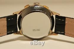 Vintage Rare Swiss Gold Plated Men's Chronograph Watch Delbana 17j. /black Dial