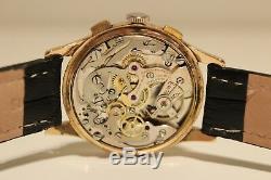 Vintage Rare Swiss Gold Plated Men's Chronograph Watch Delbana 17j. /black Dial