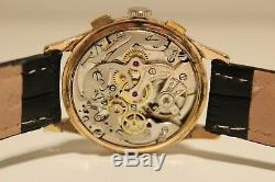 Vintage Rare Swiss Gold Plated Men's Chronograph Watch Delbana 17j. /black Dial