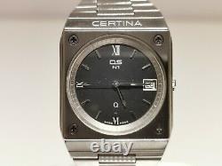 Vintage Rare Swiss Men's All Mat Stainless Steel Quartz Watch Certina Ds N1