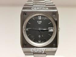 Vintage Rare Swiss Men's All Mat Stainless Steel Quartz Watch Certina Ds N1