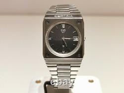 Vintage Rare Swiss Men's All Mat Stainless Steel Quartz Watch Certina Ds N1