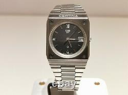 Vintage Rare Swiss Men's All Mat Stainless Steel Quartz Watch Certina Ds N1