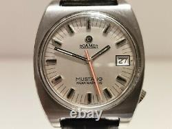 Vintage Rare Swiss Men's Automatic Sport Watch Roamer Mustang Indianapolis