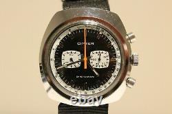 Vintage Rare Swiss Men's Mechanical Chronograph Watch Cimier 7j. /black Dial