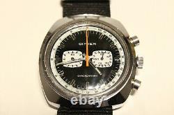 Vintage Rare Swiss Men's Mechanical Chronograph Watch Cimier 7j. /black Dial