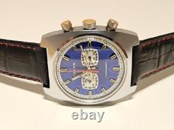 Vintage Rare Swiss Men's Mechanical Chronograph Watch Cimier 7j. /blue Dial