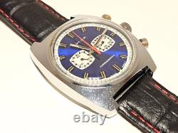 Vintage Rare Swiss Men's Mechanical Chronograph Watch Cimier 7j. /blue Dial
