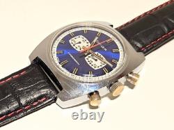 Vintage Rare Swiss Men's Mechanical Chronograph Watch Cimier 7j. /blue Dial