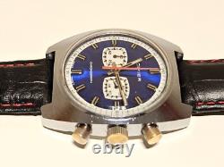 Vintage Rare Swiss Men's Mechanical Chronograph Watch Cimier 7j. /blue Dial