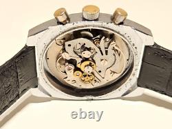 Vintage Rare Swiss Men's Mechanical Chronograph Watch Cimier 7j. /blue Dial