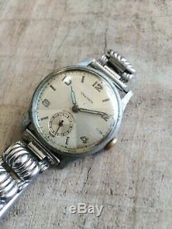 Vintage Rare Swiss Unicorn Stainless Steel Watch 1940's