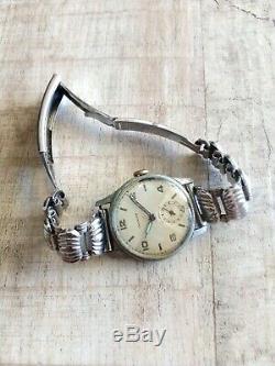 Vintage Rare Swiss Unicorn Stainless Steel Watch 1940's
