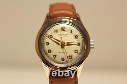 Vintage Rare Swiss Ww2 Era Small St. Steel And 14k Gold Men's Watch Ardath 17j