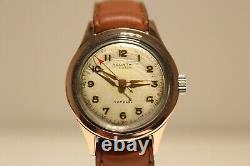 Vintage Rare Swiss Ww2 Era Small St. Steel And 14k Gold Men's Watch Ardath 17j