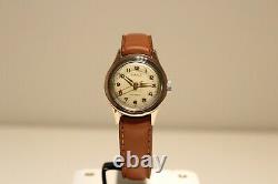 Vintage Rare Swiss Ww2 Era Small St. Steel And 14k Gold Men's Watch Ardath 17j