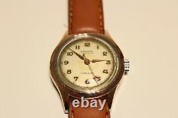 Vintage Rare Swiss Ww2 Era Small St. Steel And 14k Gold Men's Watch Ardath 17j