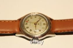 Vintage Rare Swiss Ww2 Era Small St. Steel And 14k Gold Men's Watch Ardath 17j