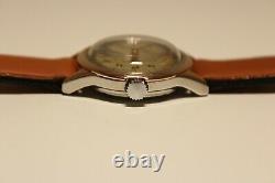 Vintage Rare Swiss Ww2 Era Small St. Steel And 14k Gold Men's Watch Ardath 17j