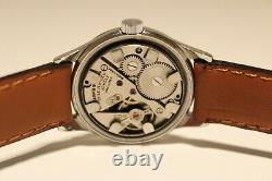 Vintage Rare Swiss Ww2 Era Small St. Steel And 14k Gold Men's Watch Ardath 17j