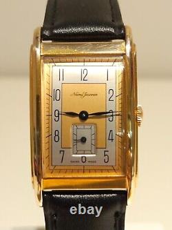 Vintage Rare Tank Swiss Men's Gold Plated Quartz Watchnuma Jeanninnostalgioues