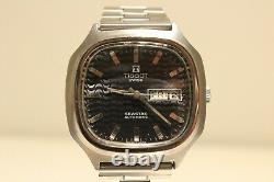 Vintage Rare Tv Swiss Men's St. Steel Automatic Watch Tissot Seastar/waves Dial