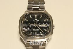 Vintage Rare Tv Swiss Men's St. Steel Automatic Watch Tissot Seastar/waves Dial