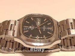 Vintage Rare Tv Swiss Men's St. Steel Automatic Watch Tissot Seastar/waves Dial