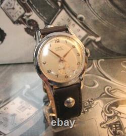 Vintage Rare WW2 LOPSI PRECISION watch 15 Jewels Nice condition BIG 37 mm Swiss