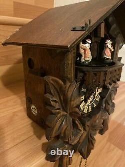 Vintage Rare West German Chalet Style Musical Cuckoo Swiss Movement Clock
