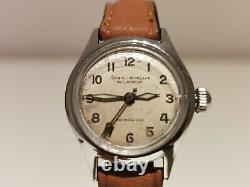 Vintage Rare Ww2 Era All Stainless Steel Ladies Swiss Watch Girard Perregaux