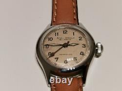 Vintage Rare Ww2 Era All Stainless Steel Ladies Swiss Watch Girard Perregaux