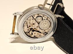 Vintage Rare Ww2 Era Chrome Men's Swiss Mechanical Watch Angelus/mov. Orator