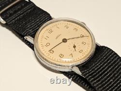 Vintage Rare Ww2 Era Chrome Men's Swiss Mechanical Watch Angelus/mov. Orator