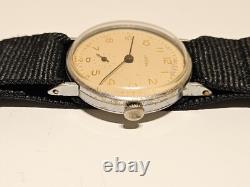 Vintage Rare Ww2 Era Chrome Men's Swiss Mechanical Watch Angelus/mov. Orator