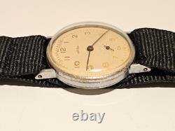 Vintage Rare Ww2 Era Chrome Men's Swiss Mechanical Watch Angelus/mov. Orator