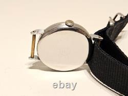 Vintage Rare Ww2 Era Chrome Men's Swiss Mechanical Watch Angelus/mov. Orator