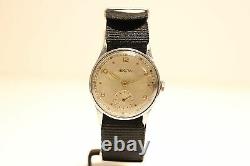 Vintage Rare Ww2 Era Sub Second Men's Swiss Mechanical Watch Recta