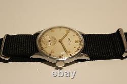 Vintage Rare Ww2 Era Sub Second Men's Swiss Mechanical Watch Recta