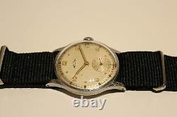 Vintage Rare Ww2 Era Sub Second Men's Swiss Mechanical Watch Recta