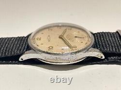 Vintage Rare Ww2 Era Sub Second Men's Swiss Mechanical Watch Recta