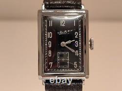 Vintage Rare Ww2 Military Rectangular Tank Men's Swiss Watch Mars/black Dial